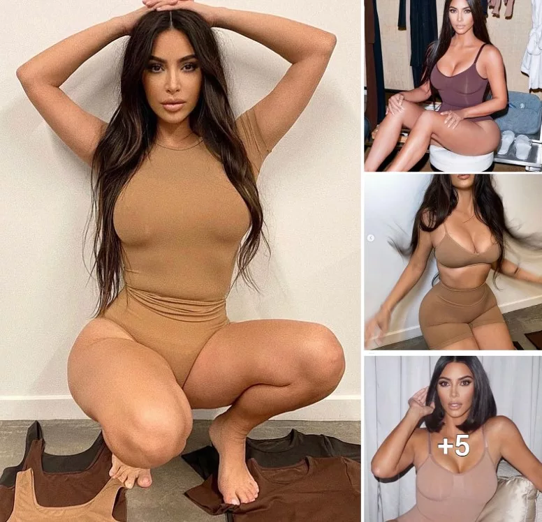 “Curves and Confidence: Kim Kardashian Stuns in Promotional Shots for the SKIMS Butter Collection”
